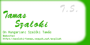 tamas szaloki business card